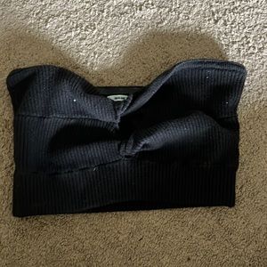 Black sweater crop tube top by Kimchi Blue